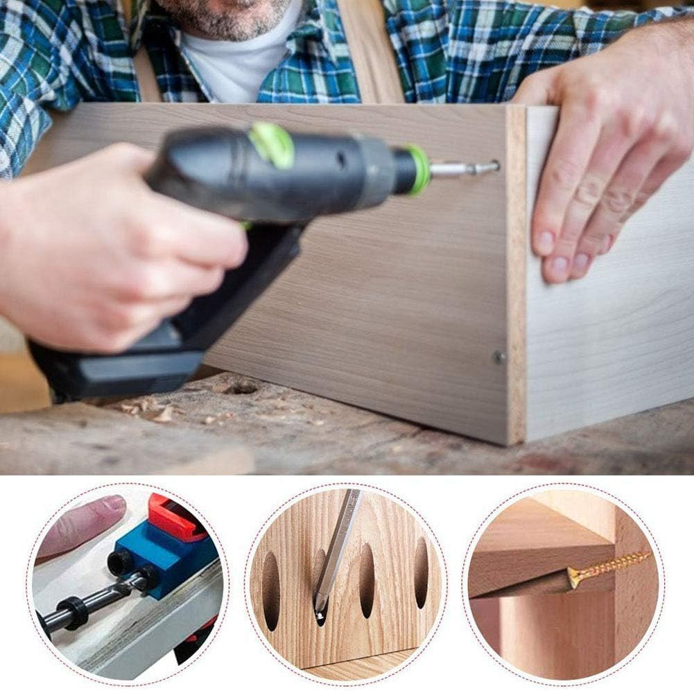 14Pcs Pocket Hole Jig Kit, 15 Degree Woodworking Inclined Hole Jig with 6/8/10Mm