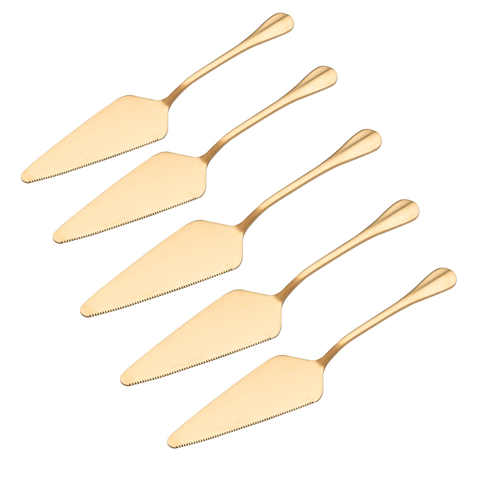 Gold Pie Server Stainless Steel, HOFTEN Cake Pie Pastry Server Set of 5, Prof...