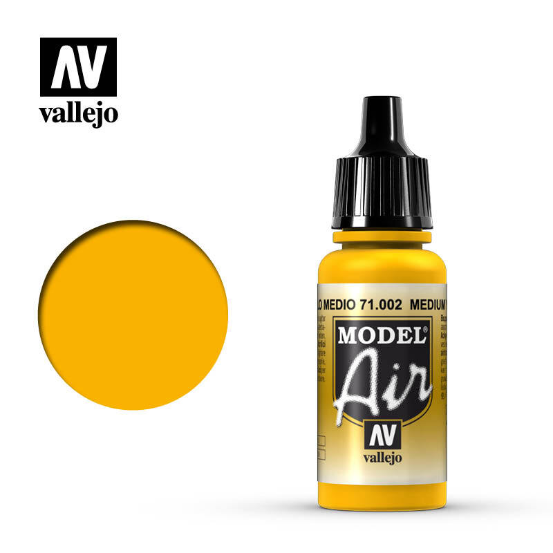 Vallejo 71002 Model Air Medium Yellow Acrylic Paint 17ml - US