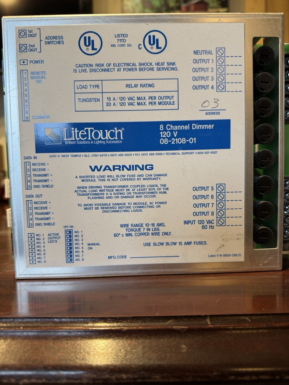 LiteTouch 8-Channel Dimmer Module 08-2108-01