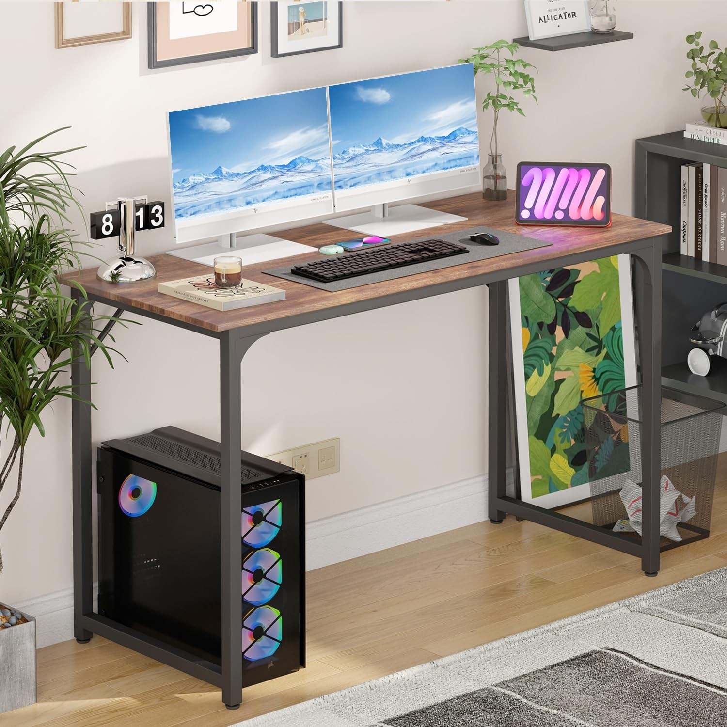Computer Desk,47.2 inches Home Office Desk Writing Study Table Modern Simple Sty