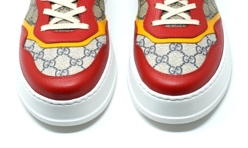Gucci Mens Sneakers Shoes GG Trainers Red White Beige 726828 UK 13 US 13.5 909E
