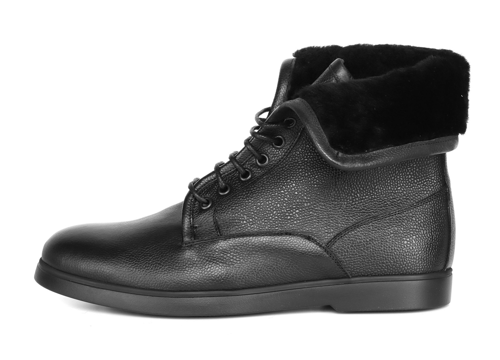 NWT BALDININI ANKLE BOOTS faux fur calfskin black Italy EU 42 US 9