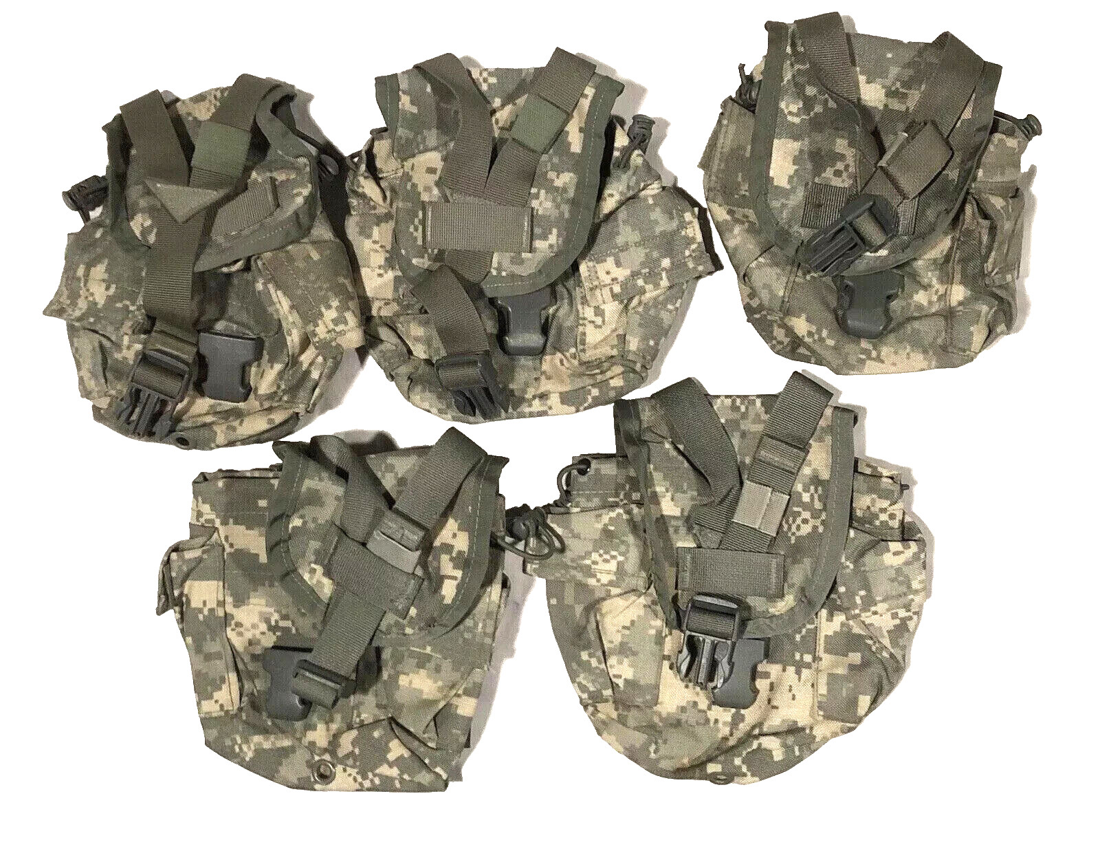 Lot of 5 ACU UCP 1 Quart Canteen General Purpose GP Pouch MOLLE II VGC