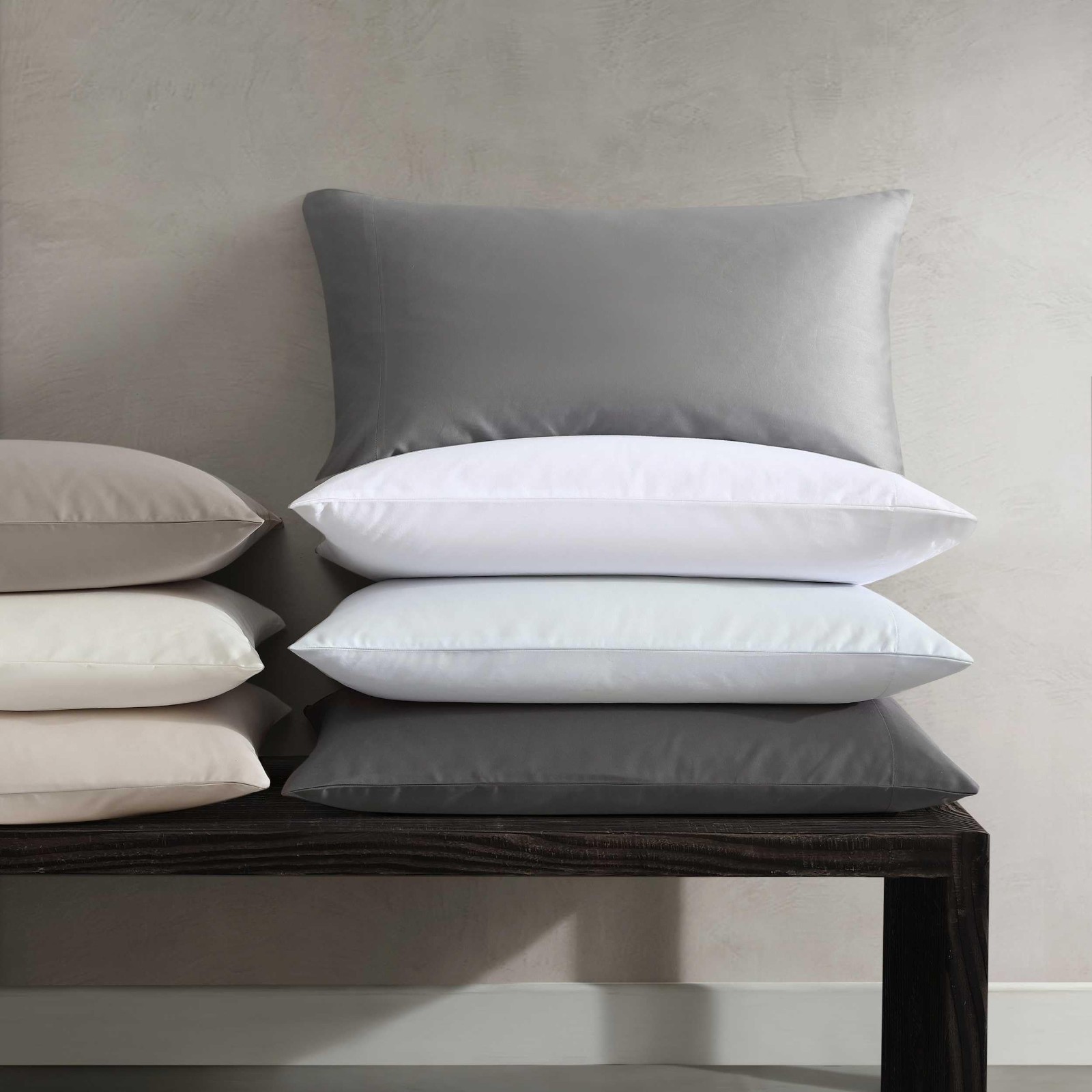 Luxury Sateen Cotton Pillow Case Set, 800 Thread Count, Soft & Smooth Ivory Stan