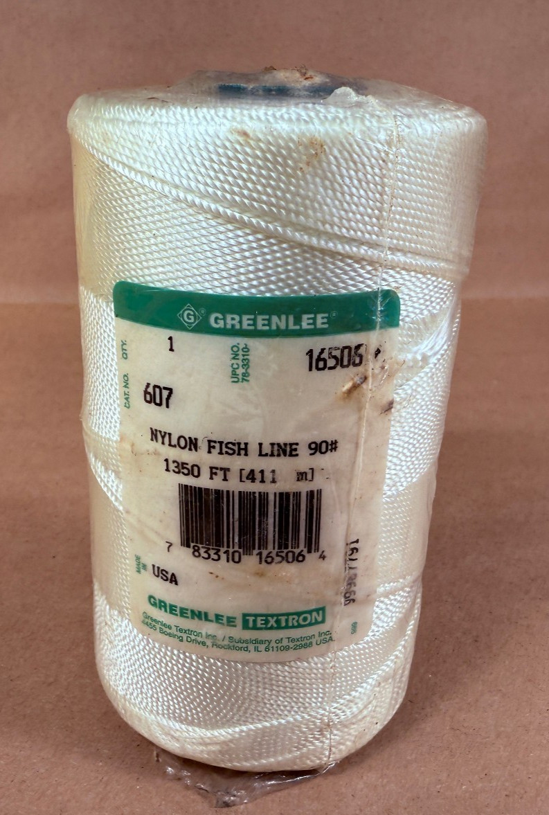 Greenlee 607 1350' Nylon Fish Line 90 lbs Tensile Strength Cable Puller String