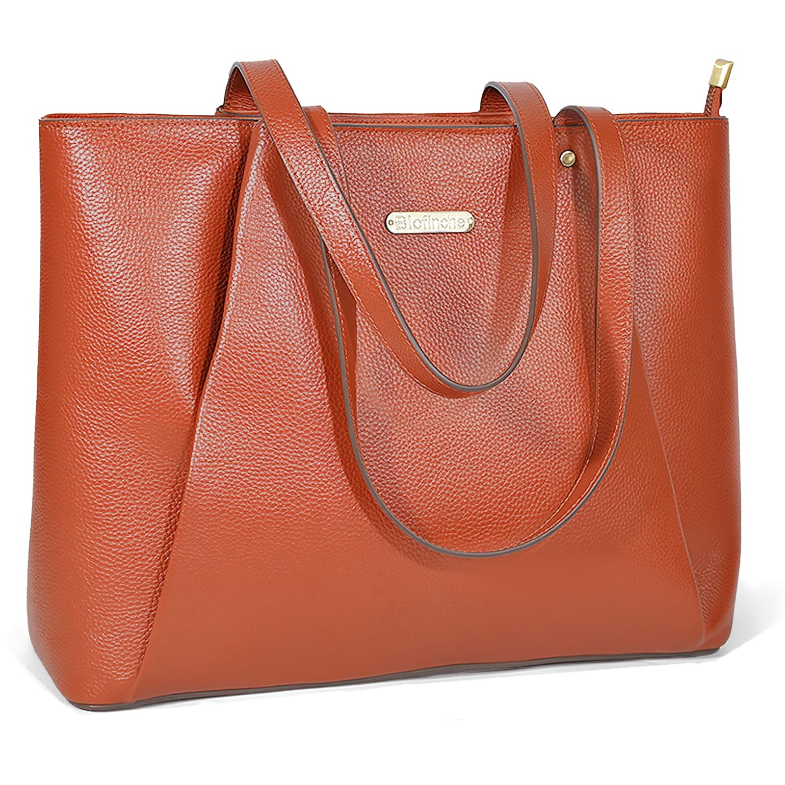 Large Leather Tote Bag for Women with Multiple Pockets, 15.6 Inch Laptop Bag ...