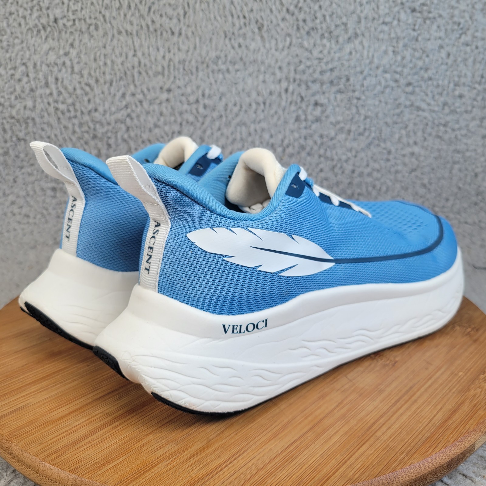 Veloci Ascent Shoes Womens 8 Blue White Running Lace Up Sneakers 10 mm Drop