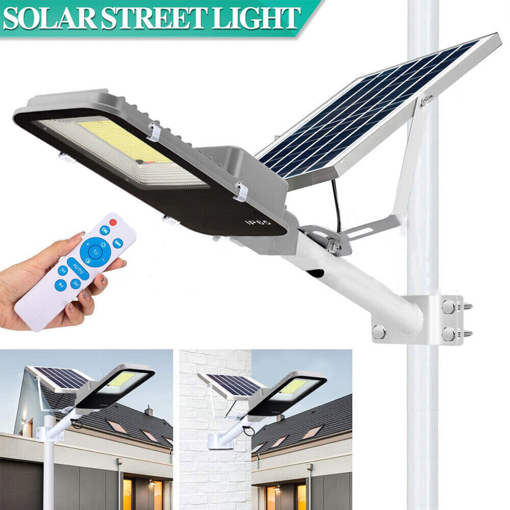 1000W 500W Commercial Solar Street Light LED Outdoor Dusk Dawn Road Lamp+Remote