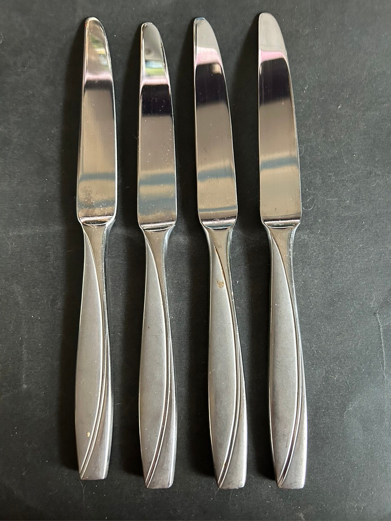 Oneida Camlynn Cleo Frosted And Glossy Stainless Steel 4 Dinner Knives