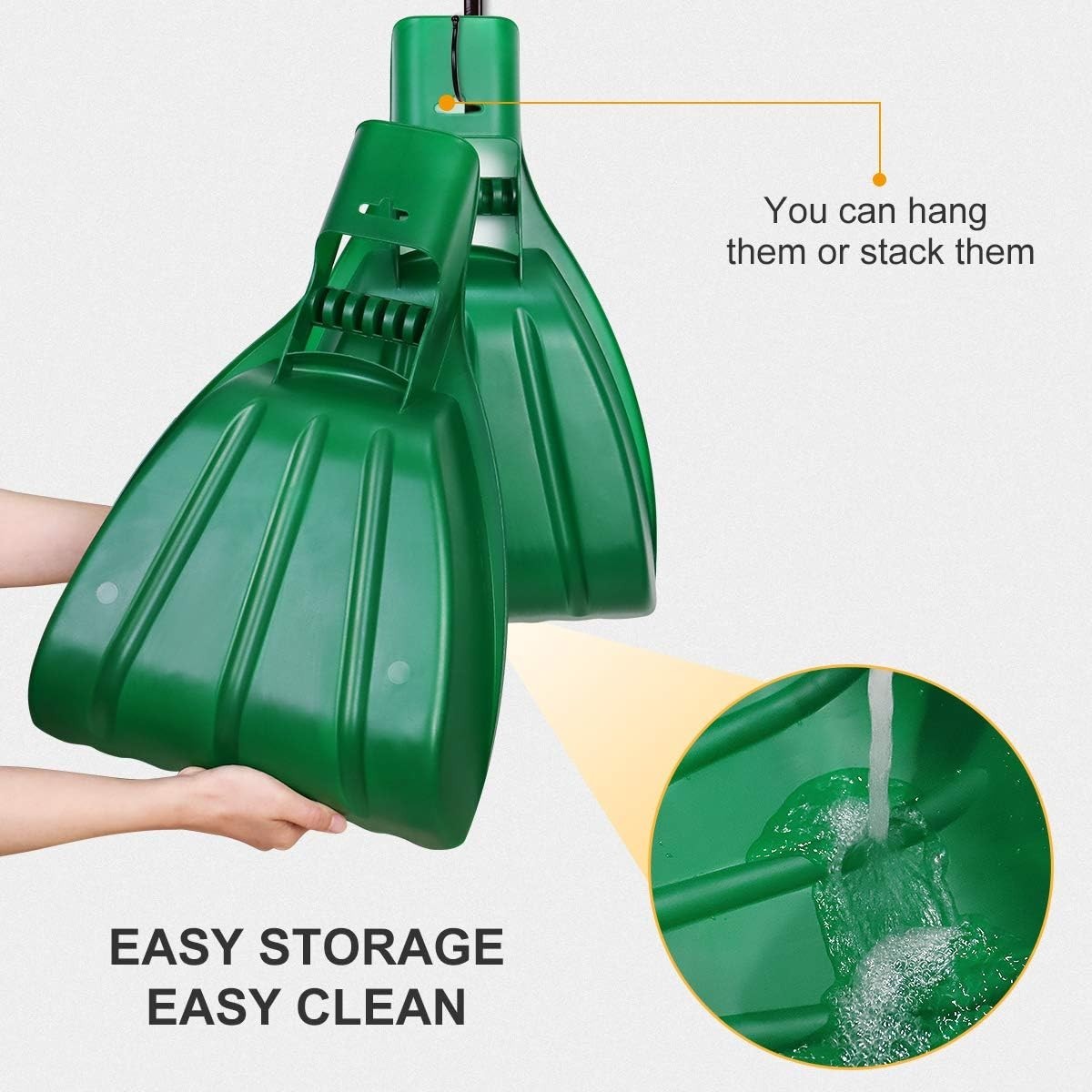 Oversized Leaf Scoops - Comfortable Hand Rake for Effortless Leaf Collection
