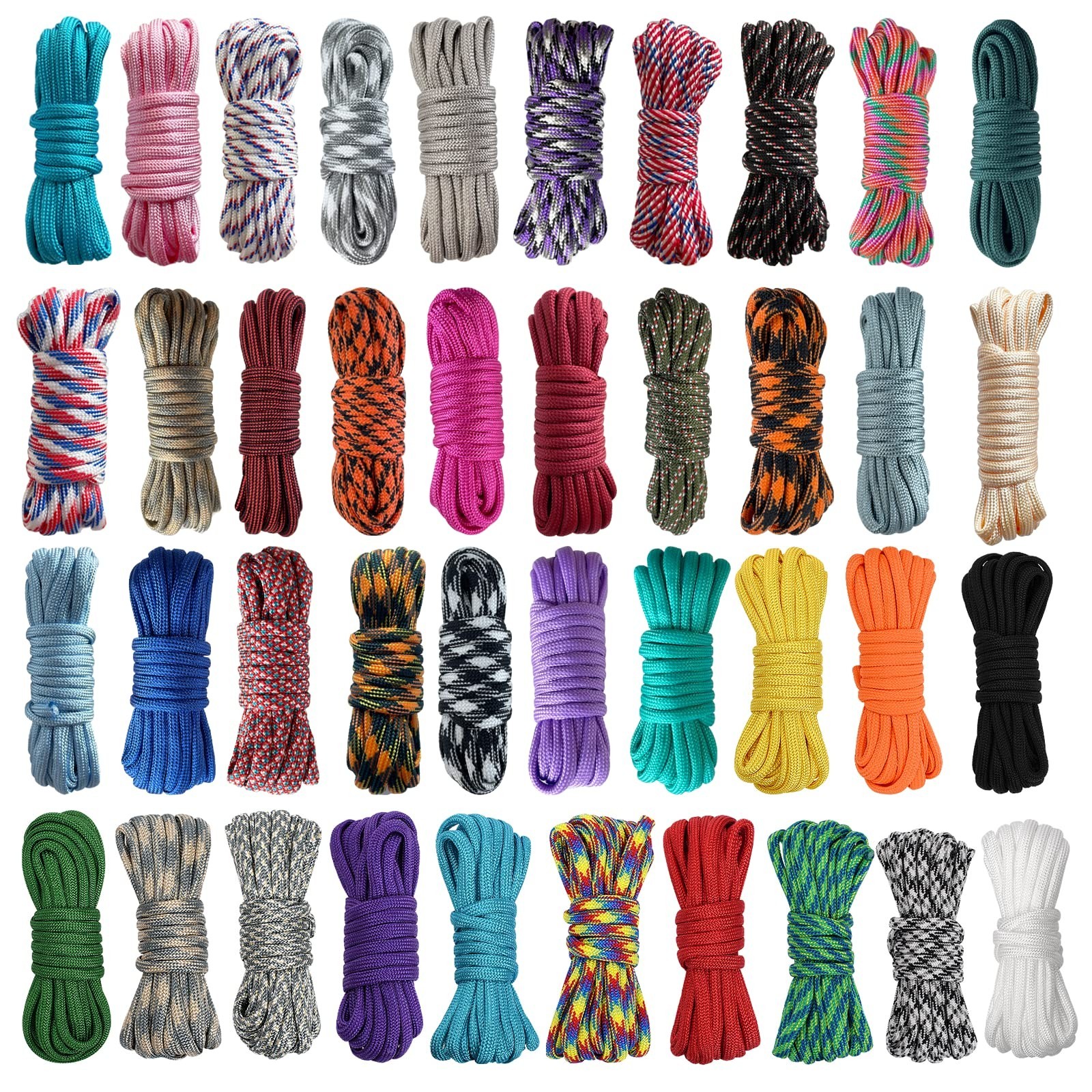 40 Colors 10 Feet Paracord Cord Multifunction Paracord Ropes 550lb Survival P...