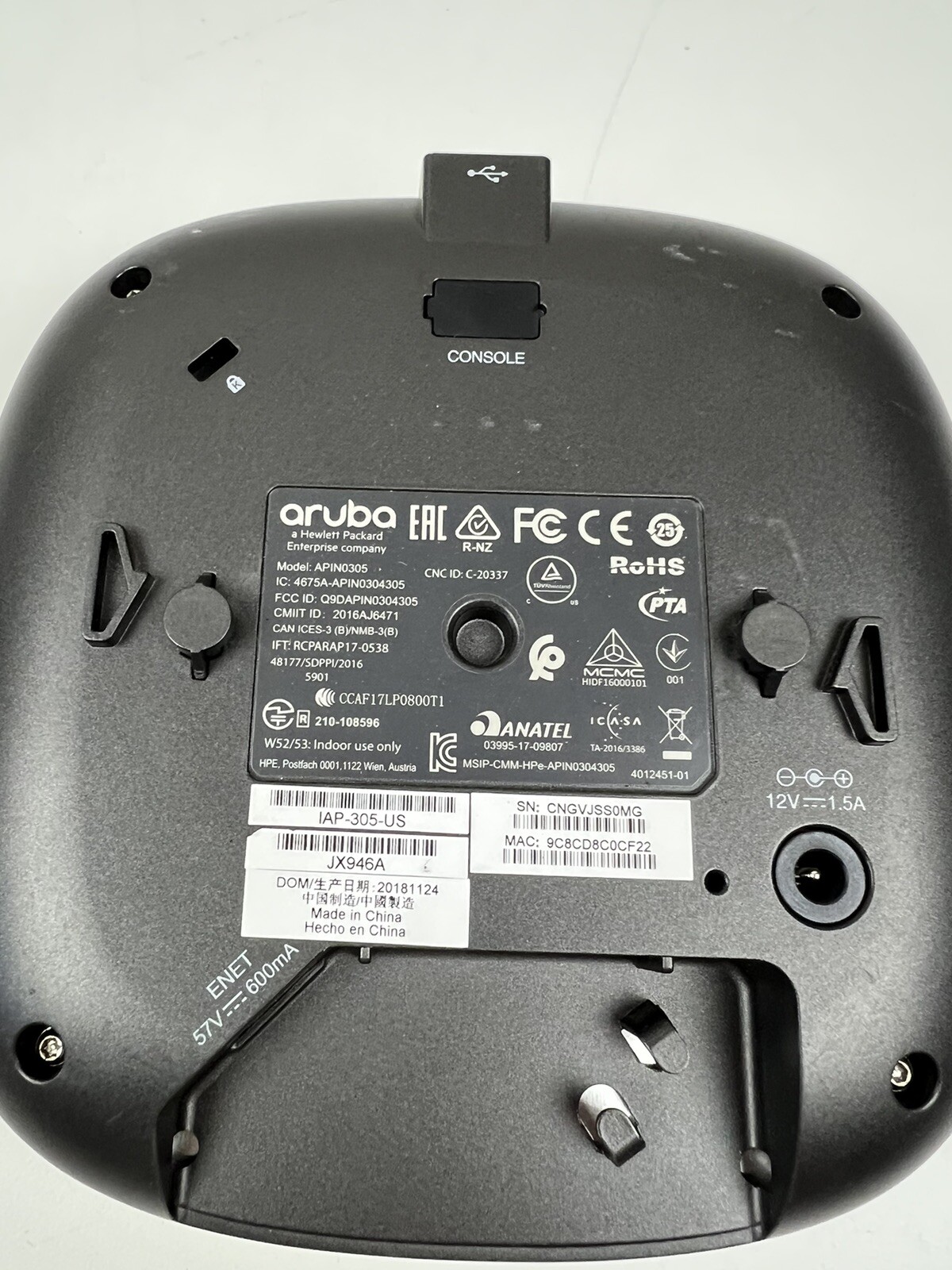 Aruba AP-305 APIN0305 Wireless Access Point - B4B1B250D