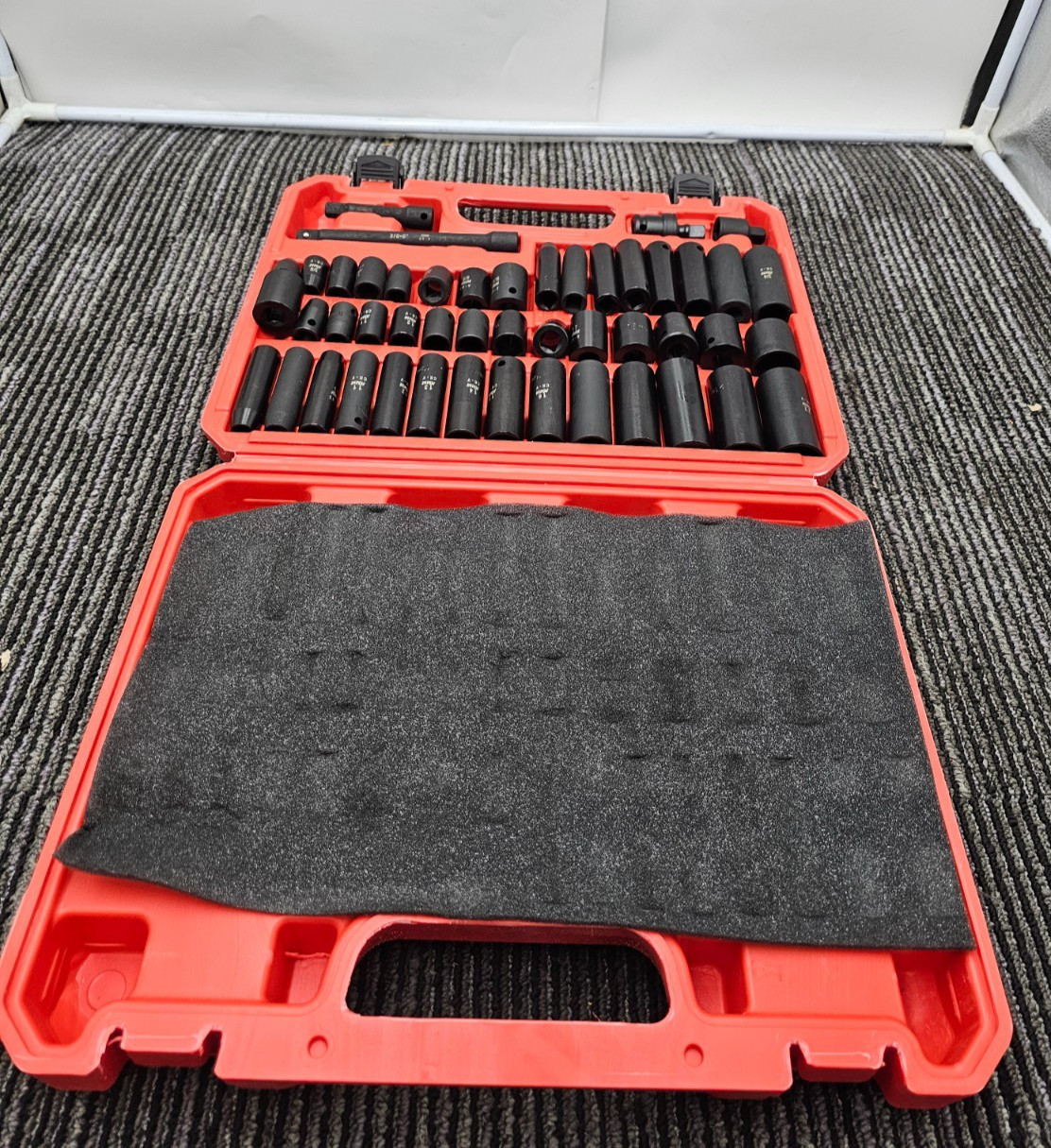 AMM 48pc 3/8" Drive Impact Socket Standard SAE & Metric,CR-V, Storage Case