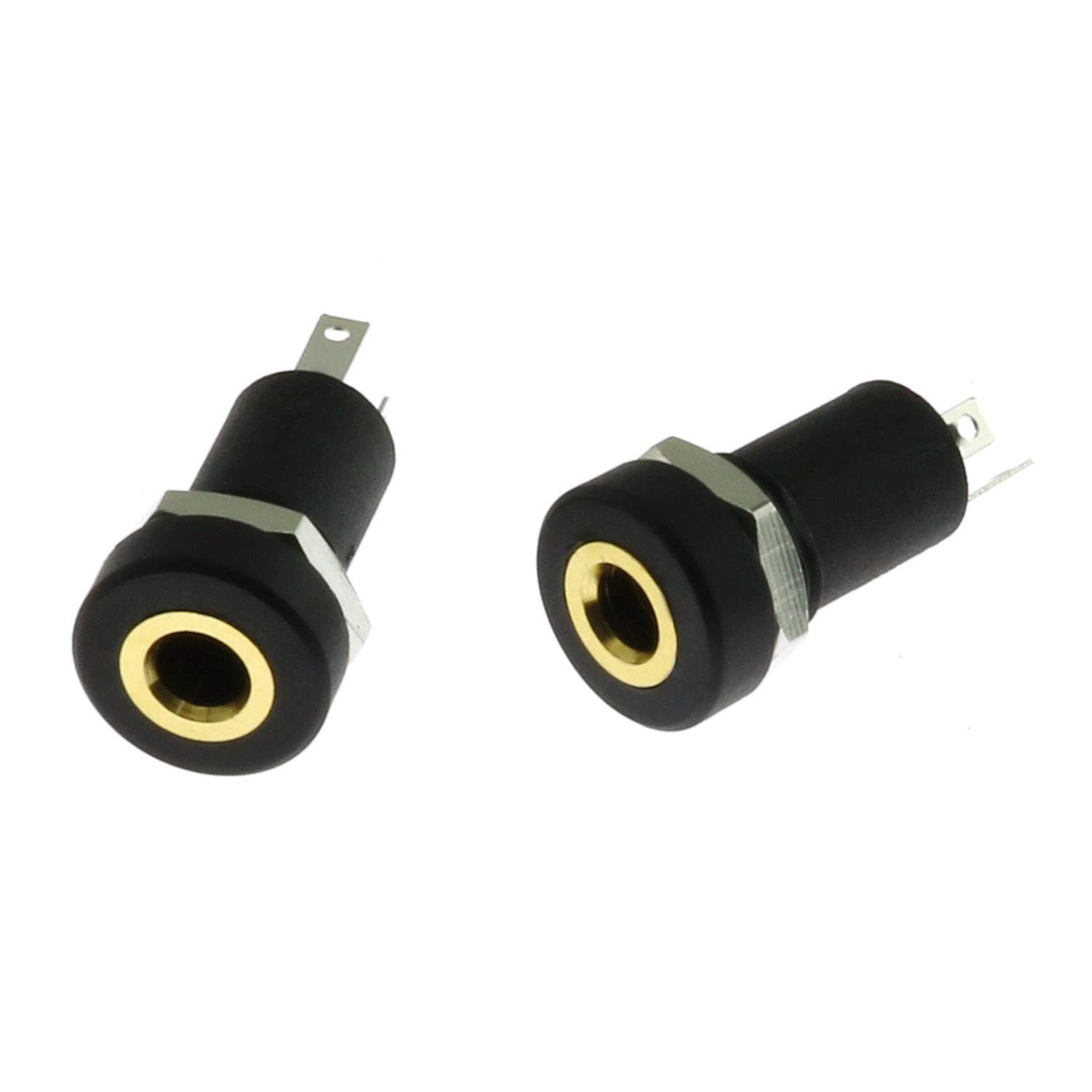 3.5mm Stereo Panel Mount Jack 2PCS 3.5mm 1/8Inch Mini Female Stereo Panel Mou...