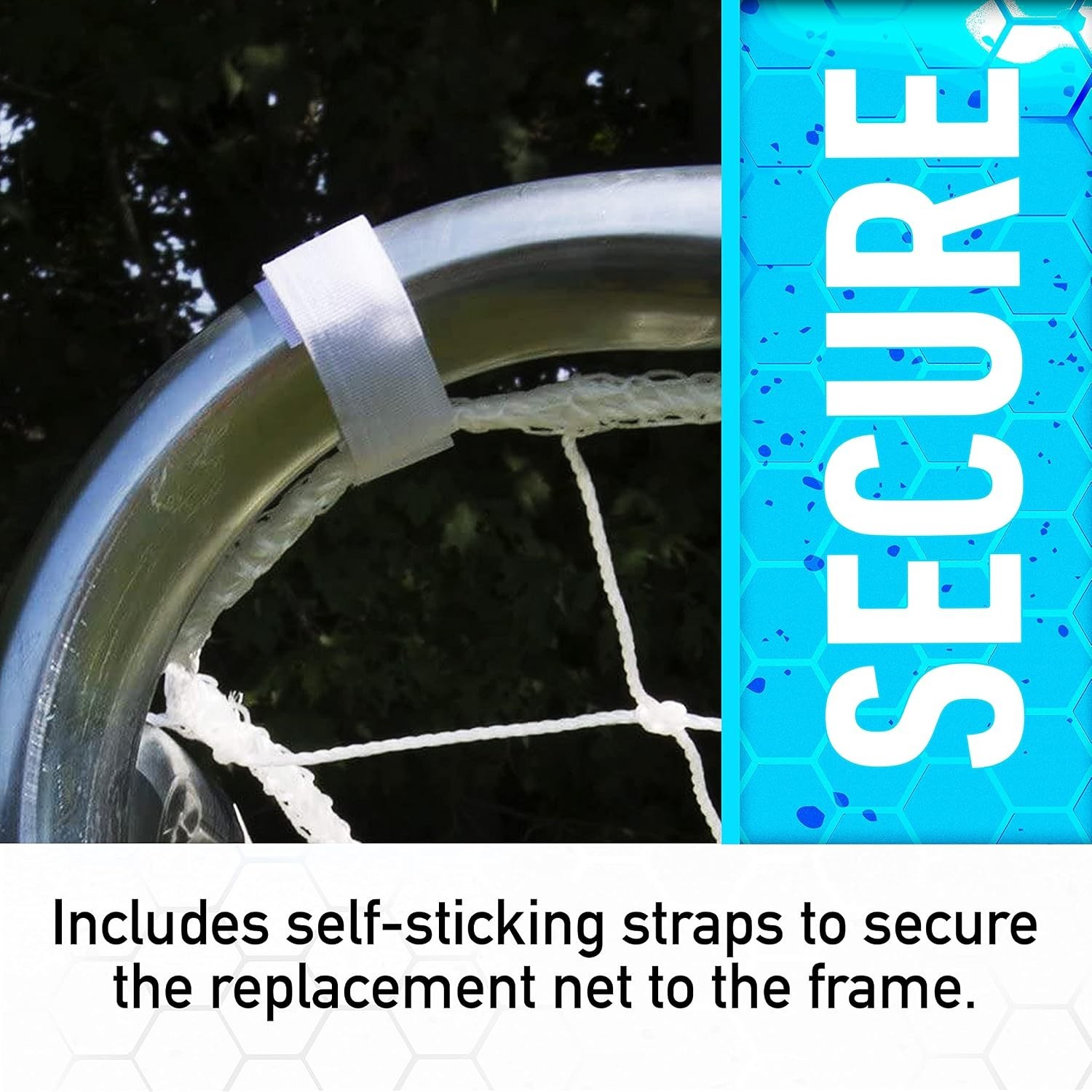 Durable 4' x 6' Soccer Replacement Net with Self-Sticking Straps for Easy Setup