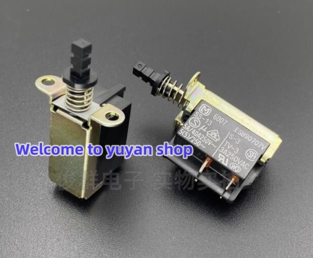 2pcs NEW ESB90707V TV-3 5A/40A 250VAC 4-Pins self-locking power switch #VI6J CH