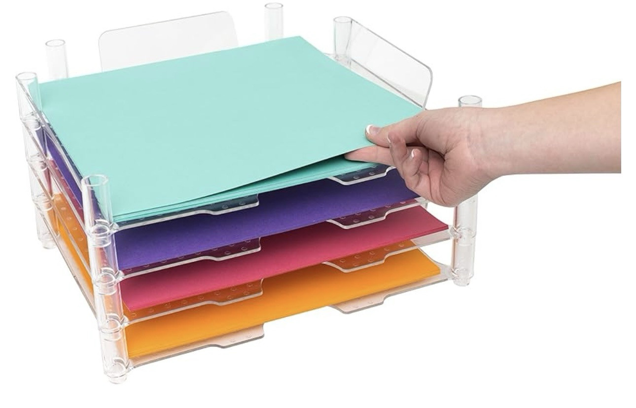 We R Memory Keepers 4 Piece 12 x 13 Inch Stackable Trays Storage (660476) - EUC