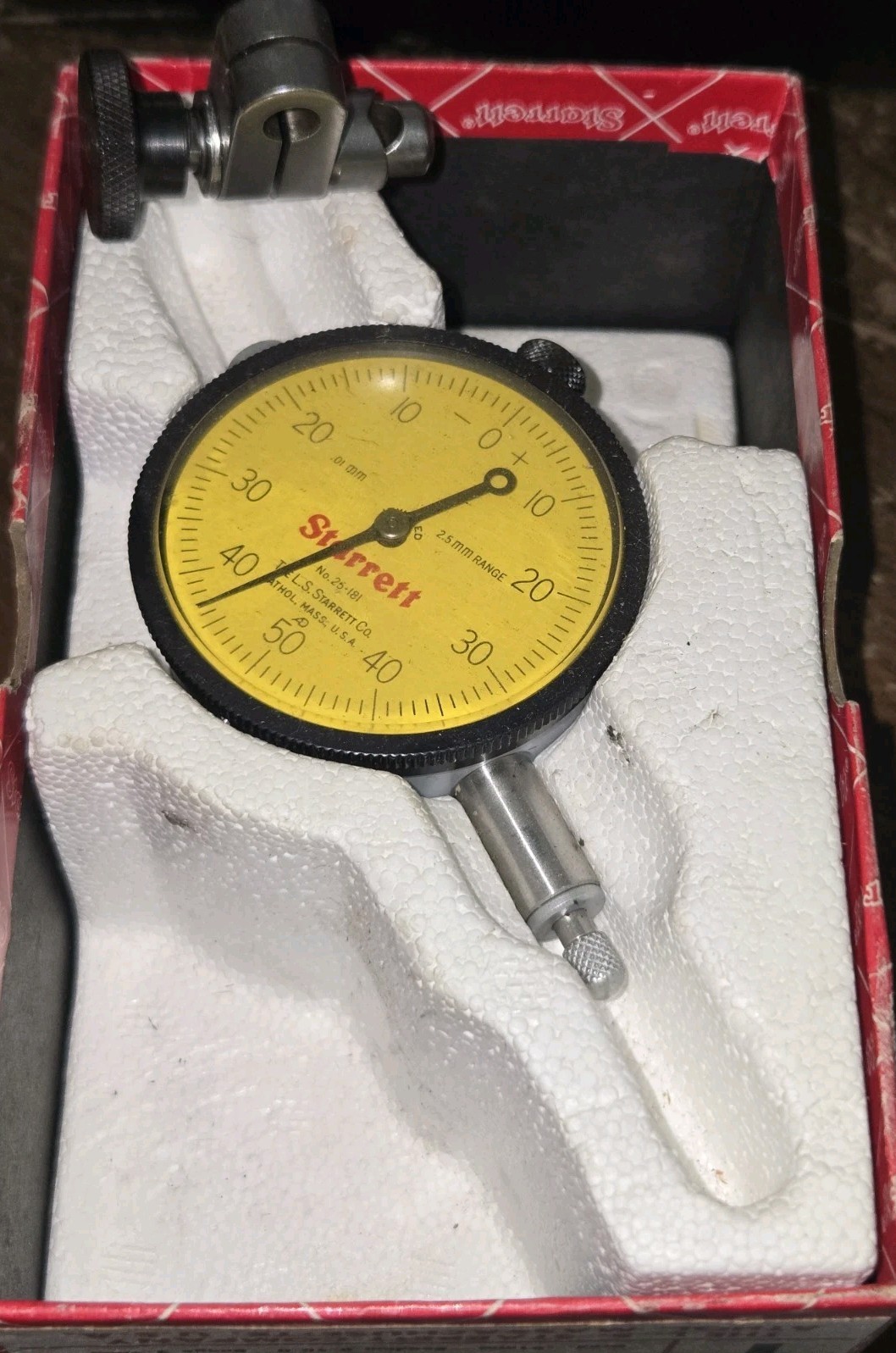 STARRETT 25-181 Reading Dial Drop Indicator 2.5 MM Range