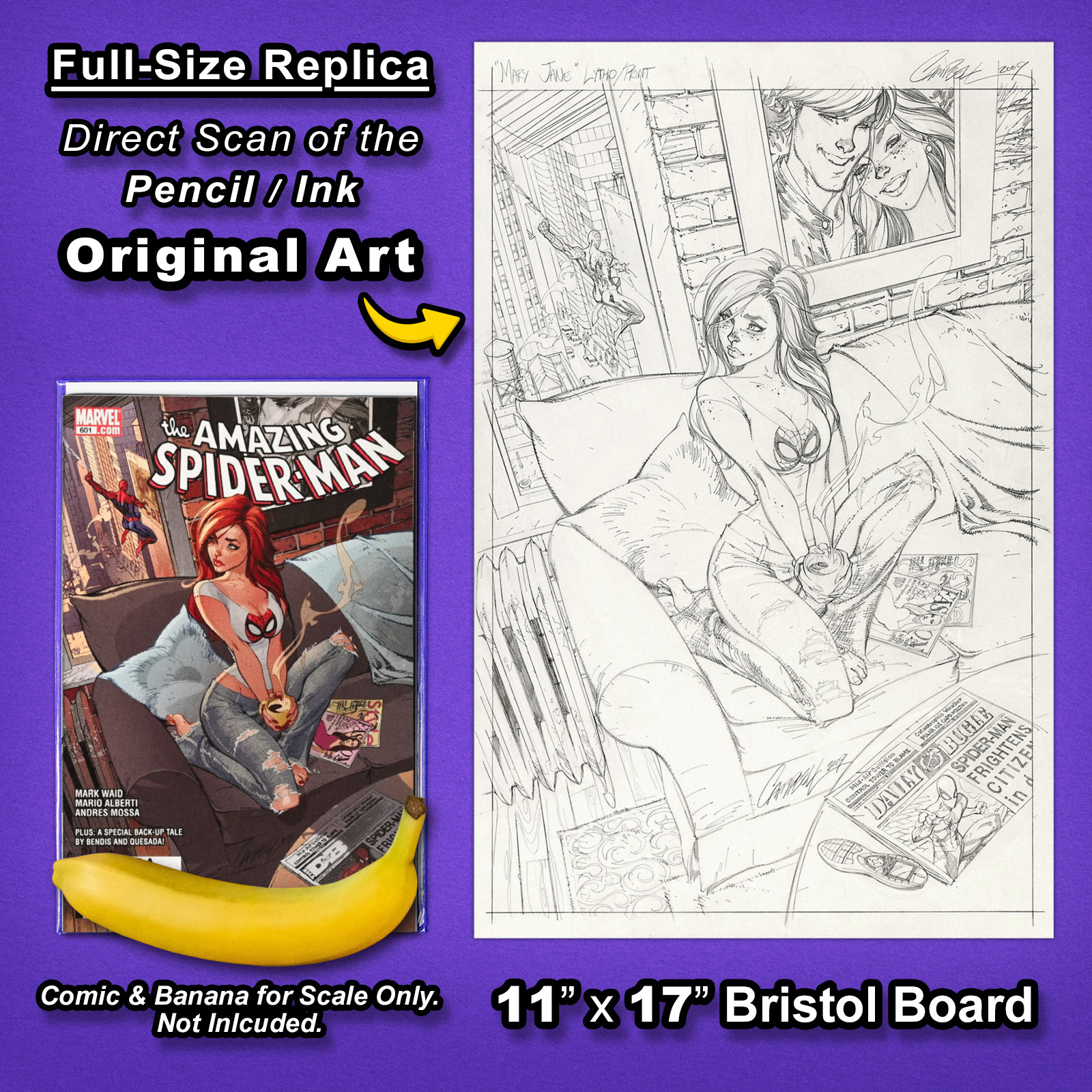 AMAZING SPIDER-MAN #601 Cover Art 🔥 J SCOTT CAMPBELL Replica Original Art🔥