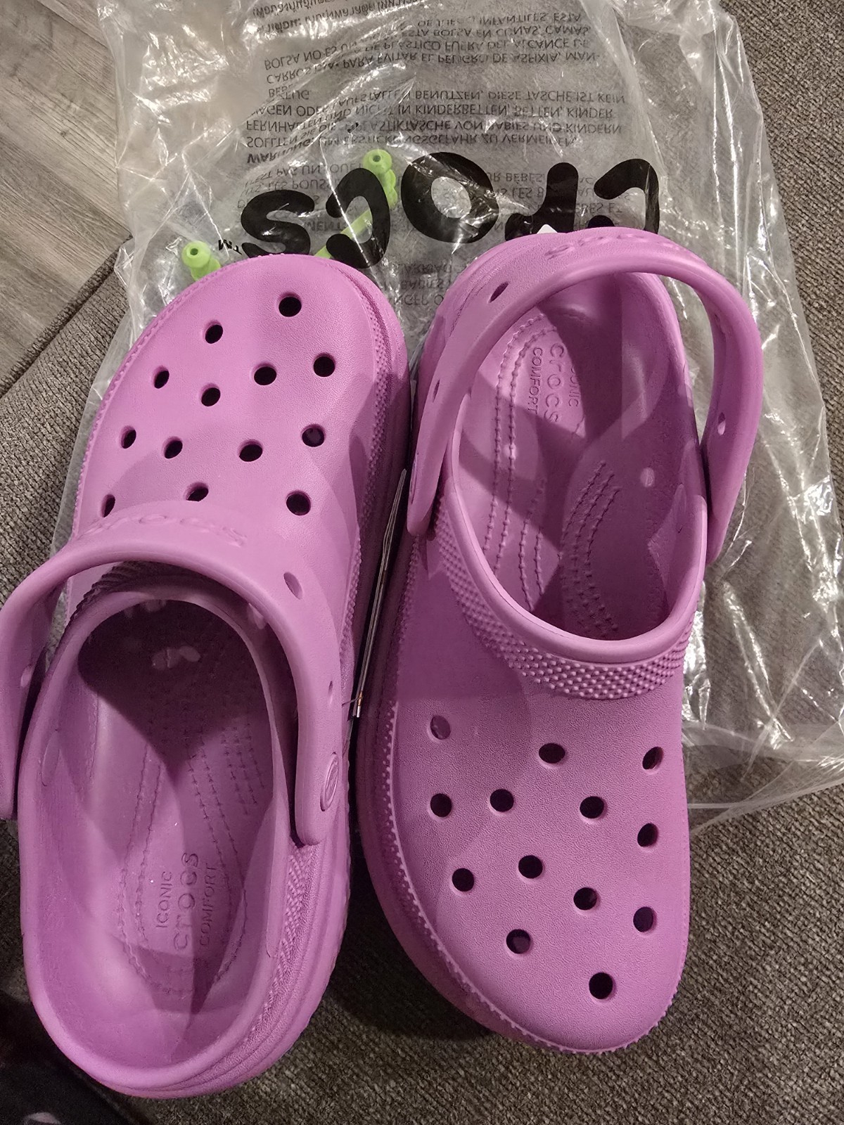 Crocs Stomp Clog "Bubble" Pink Purple Lilac Unisex W8/M6 NEW in Bag 209347-6WQ