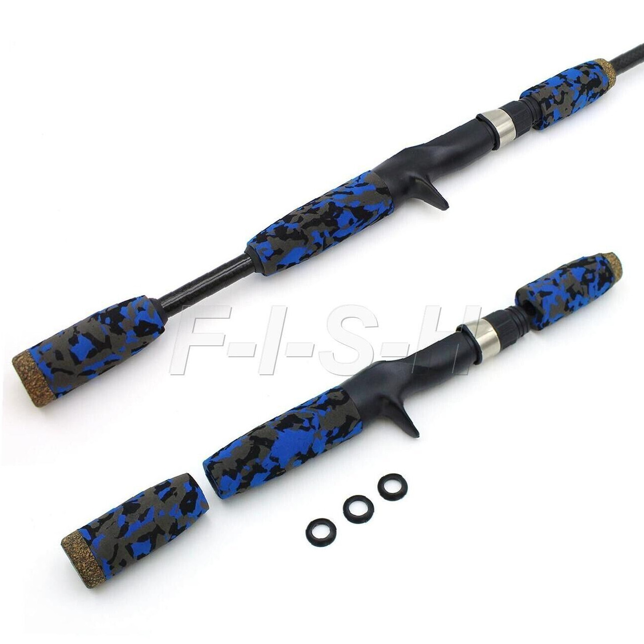 Lightweight Blue CAMO EVA FIshing Handle for Casting Rod Build Grip Repair DIY