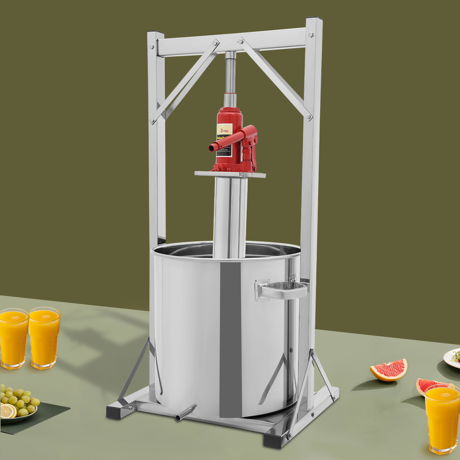 Stainless Steel Hydraulic Press With 9.51-Gallon Capacity for Juice & Wine