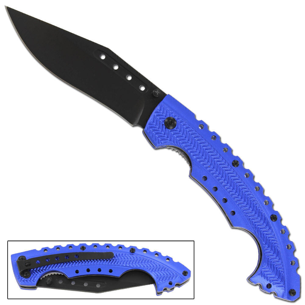 Tactical Survival Drop Point Folding Knife - Pocket Flipper Camping & Hunitng