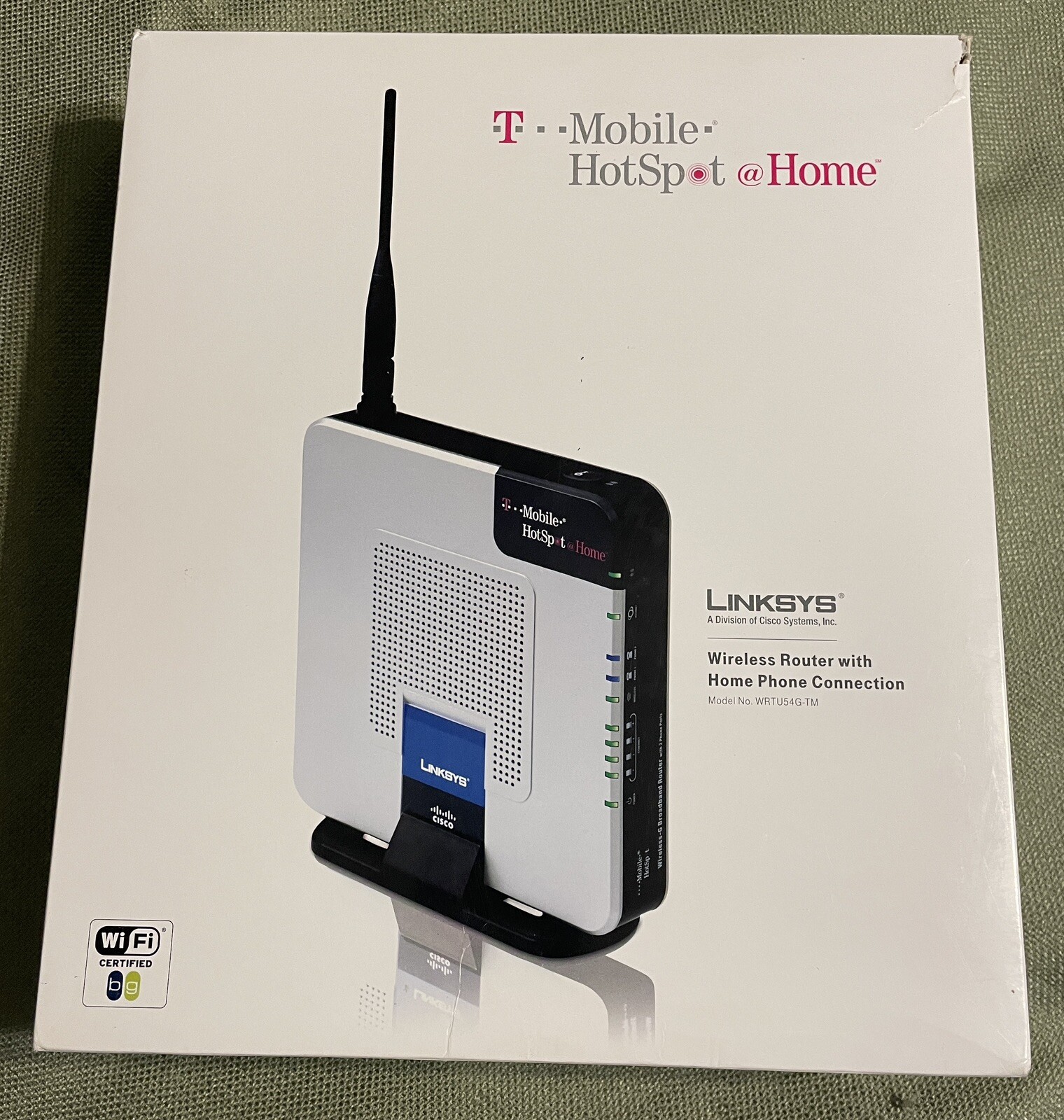 NIB “LINKSYS” T-MOBILE HOTSPOT @ HOME (MODEL WRTU54G-TM) WIRELESS ROUTER new