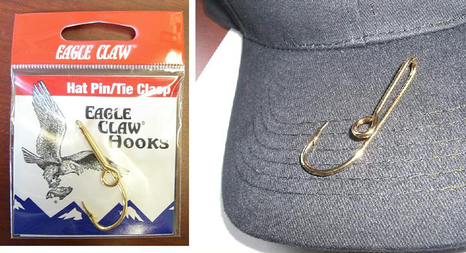 EAGLE CLAW HAT HOOK NEW! Hat Pin/Tie Clasp GOLD PLATED FISH HOOK HAT PIN #155AH