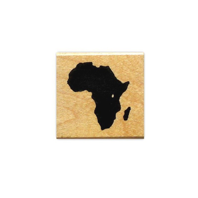 Africa Continent Mounted rubber stamp travel journal stamp, silhouette #17