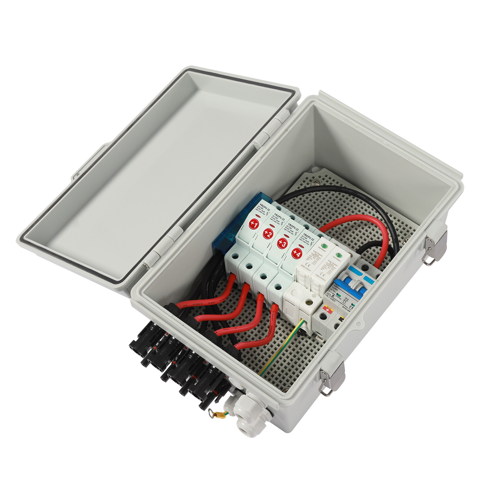Solar Combiner Box PV Combiner Circuit Breaker 63A For Solar Panel Kit 4 String