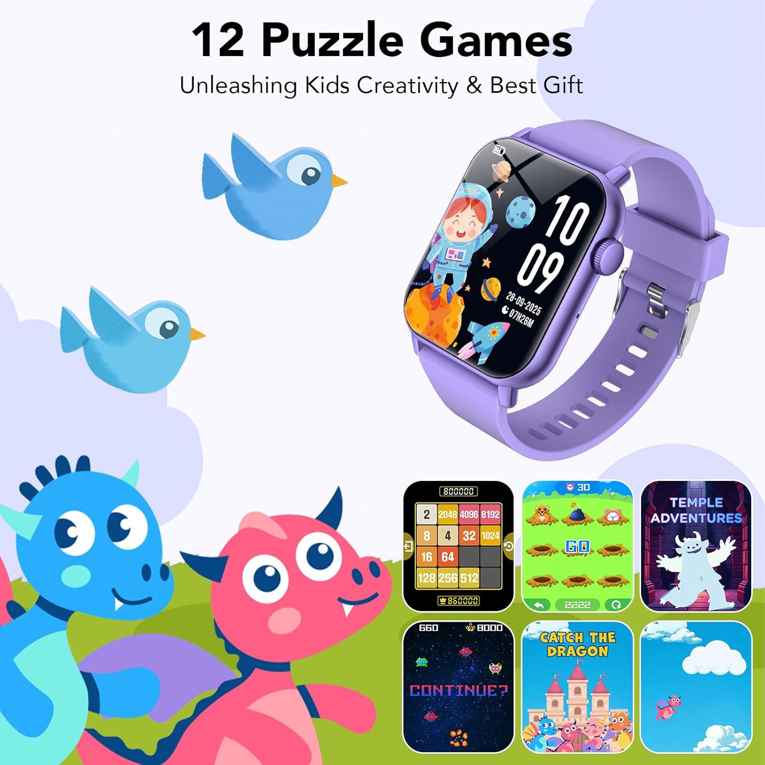 Kids Smart Watch with HD Touch Screen, IP68 Waterproof, Smart Watch for Kids wit