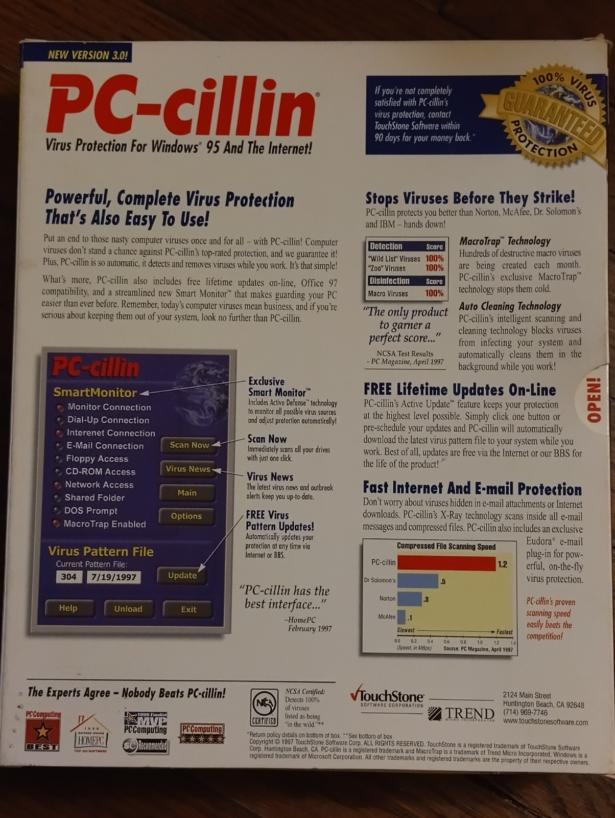 Vintage Trend Micro PC-cillin Antivirus 3.0 Security Software
