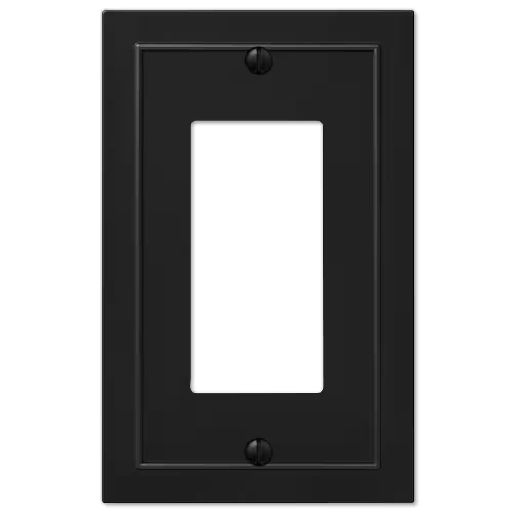Bethany 1 Gang Rocker Metal Wall Plate - Black