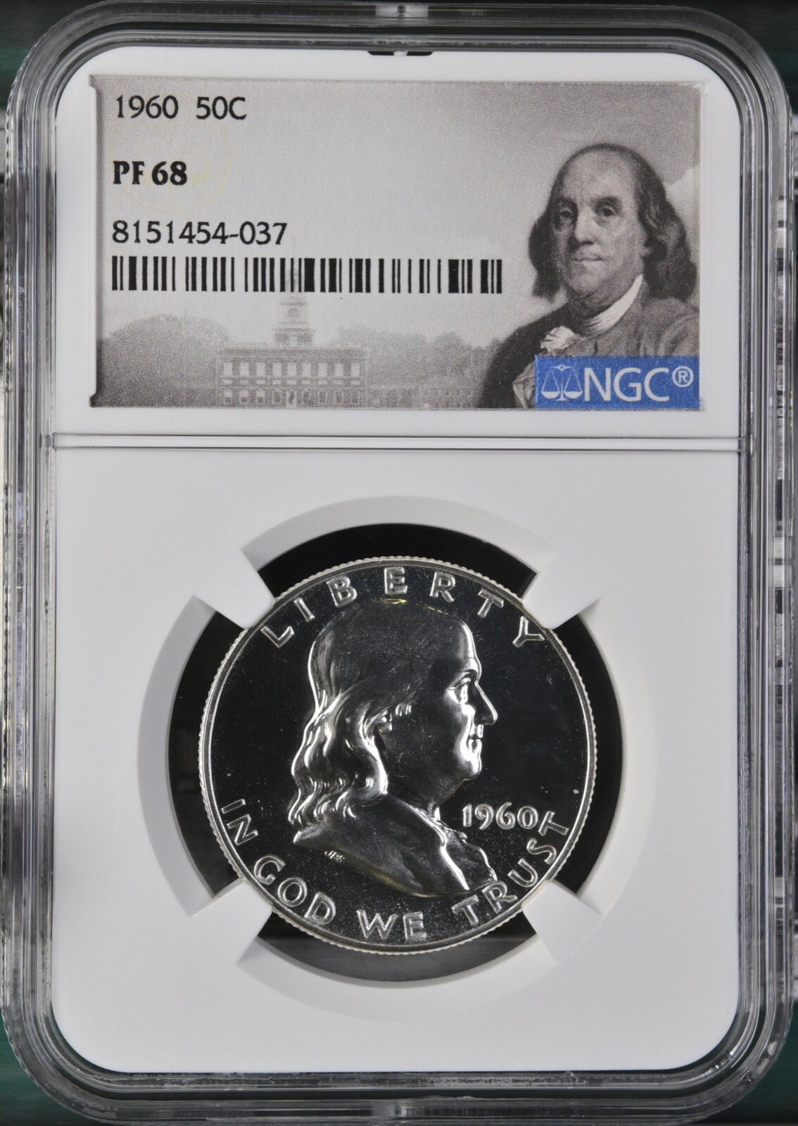 1960 Silver Proof Franklin Half Dollar NGC PF68