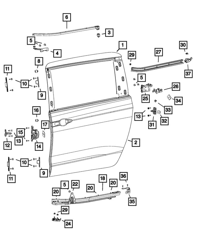 Genuine Mopar Sliding Door Hinge Right 68411070AA