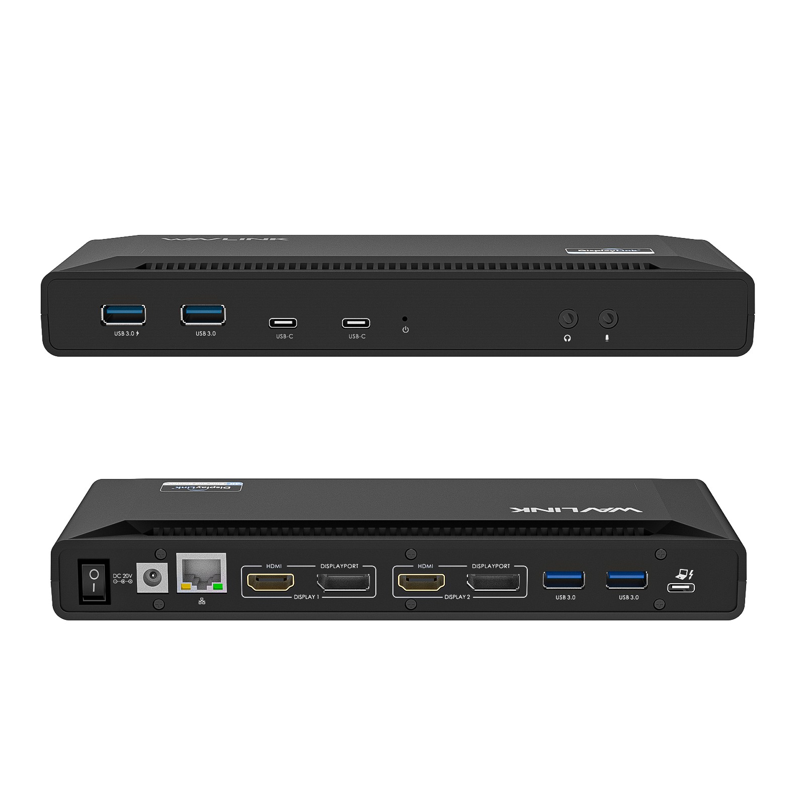 USB-C Dual 4K Monitor DisplayLink Docking Station for Windows and M1/M2/M3 Mac