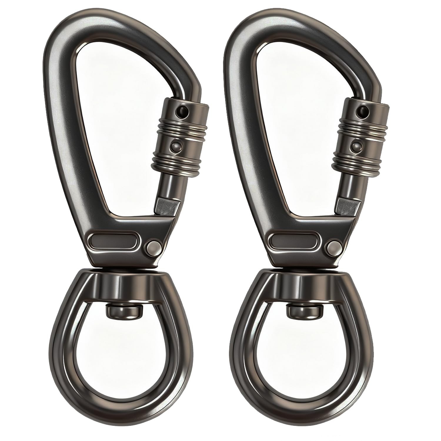 Locking Clip with Swivel, 2PCS Heavy Duty Secure Hook for Dog Leash, Harness,