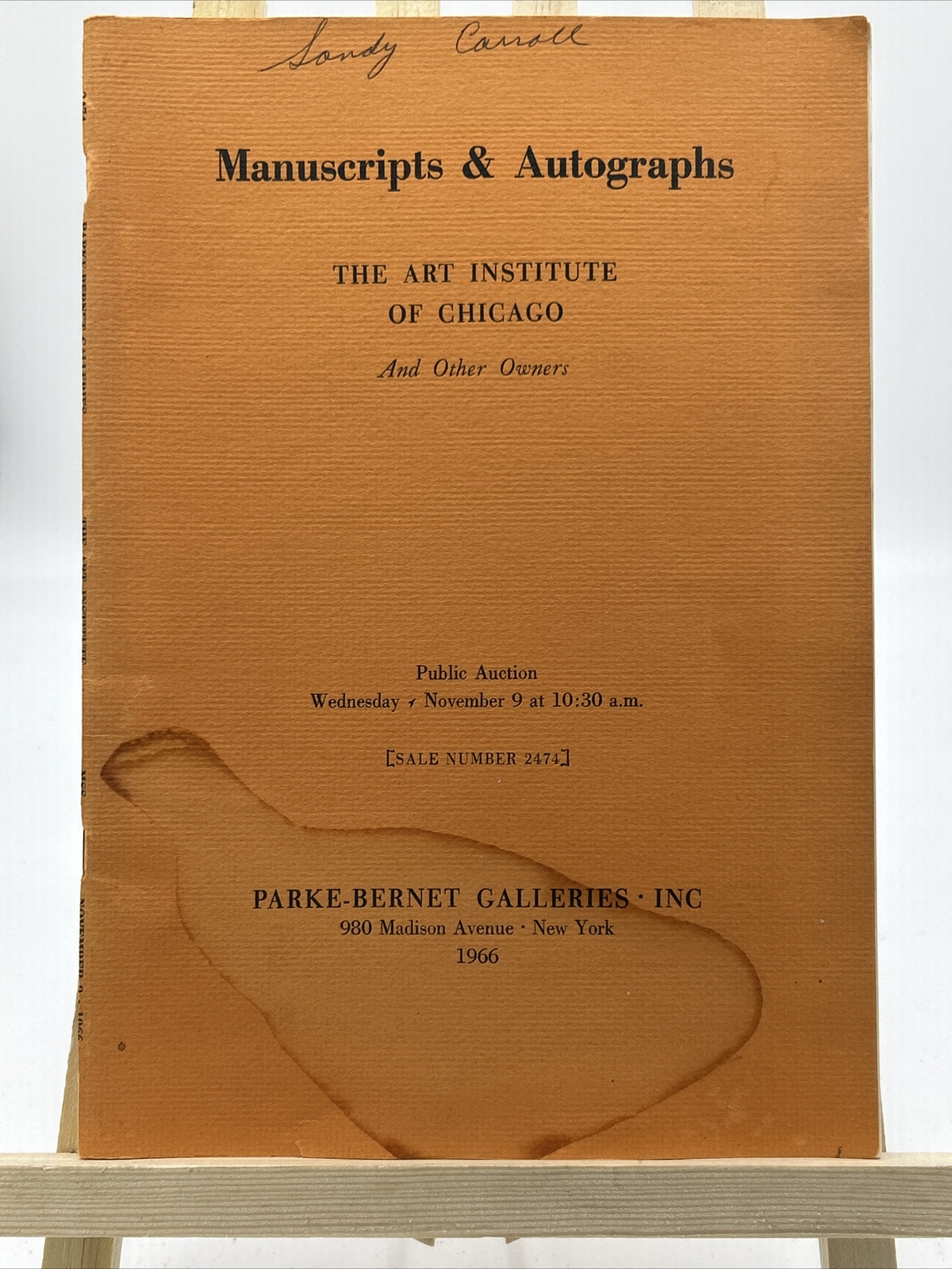 Parke-Bernet Catalog: Art Institute of Chicago Collection- November 1966- Priced