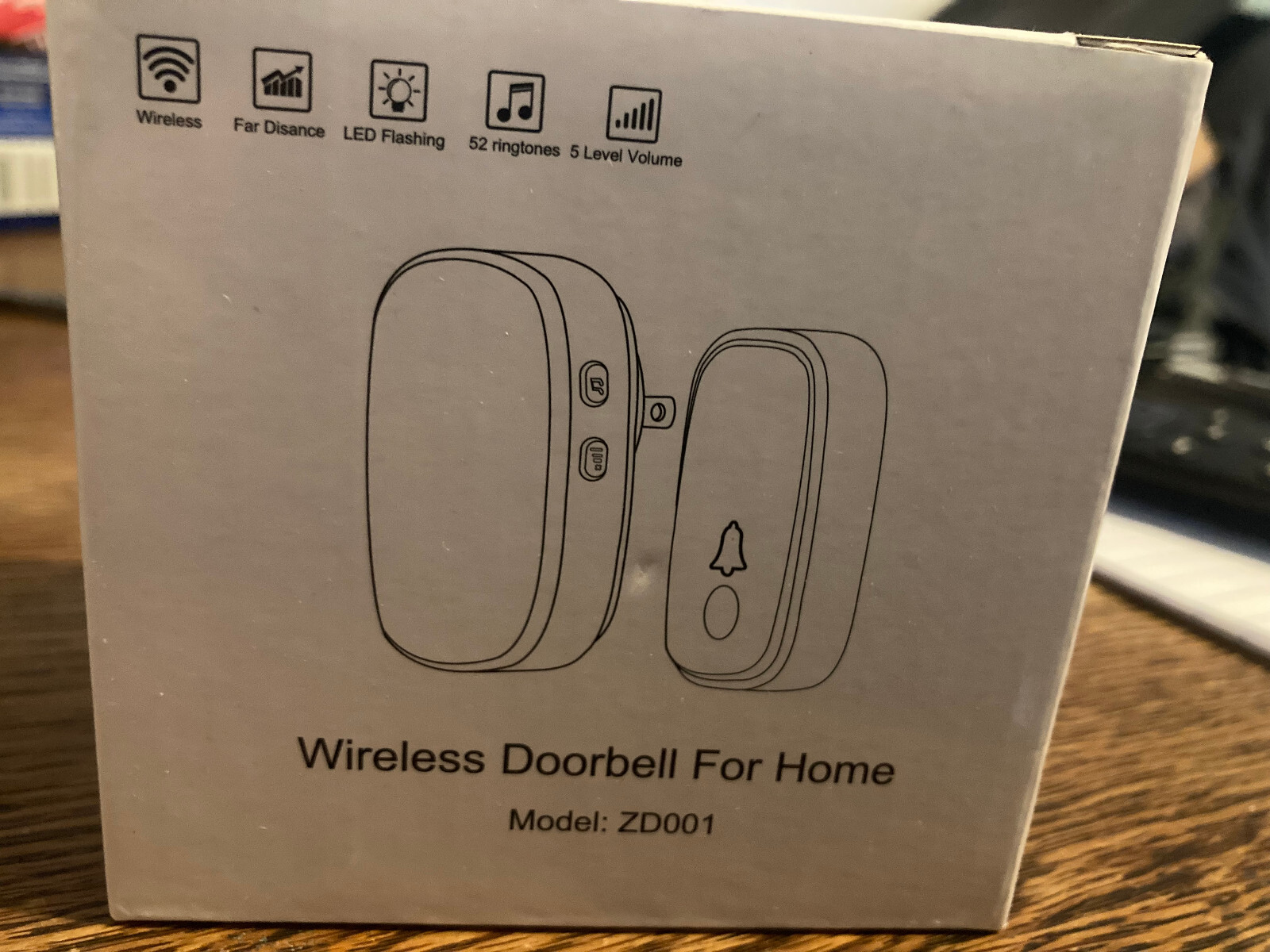 Wireless Doorbell Chime Waterproof Plugin Receiver Adjustable Volume 1000FT Kit