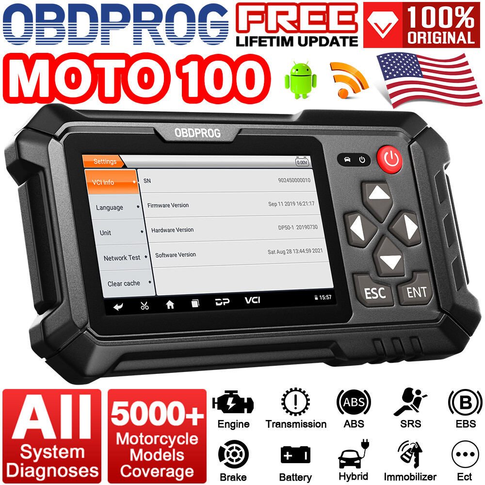 OBDPROG MOTO 100 OBD2 Scanner Full System Motorcycle Diagnostic Tool Engine ABS
