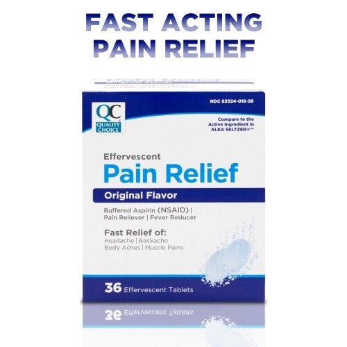 2 Pack Quality Choice Effervescent Pain Relief Antacid Tablets 36 Count Each