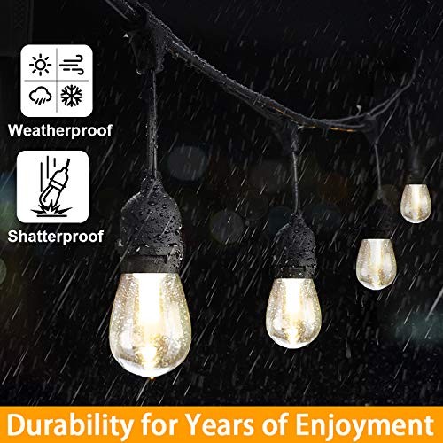 3-Color in 1 Solar String Lights Outdoor Waterproof Dimmable, 48ft 48FT Black