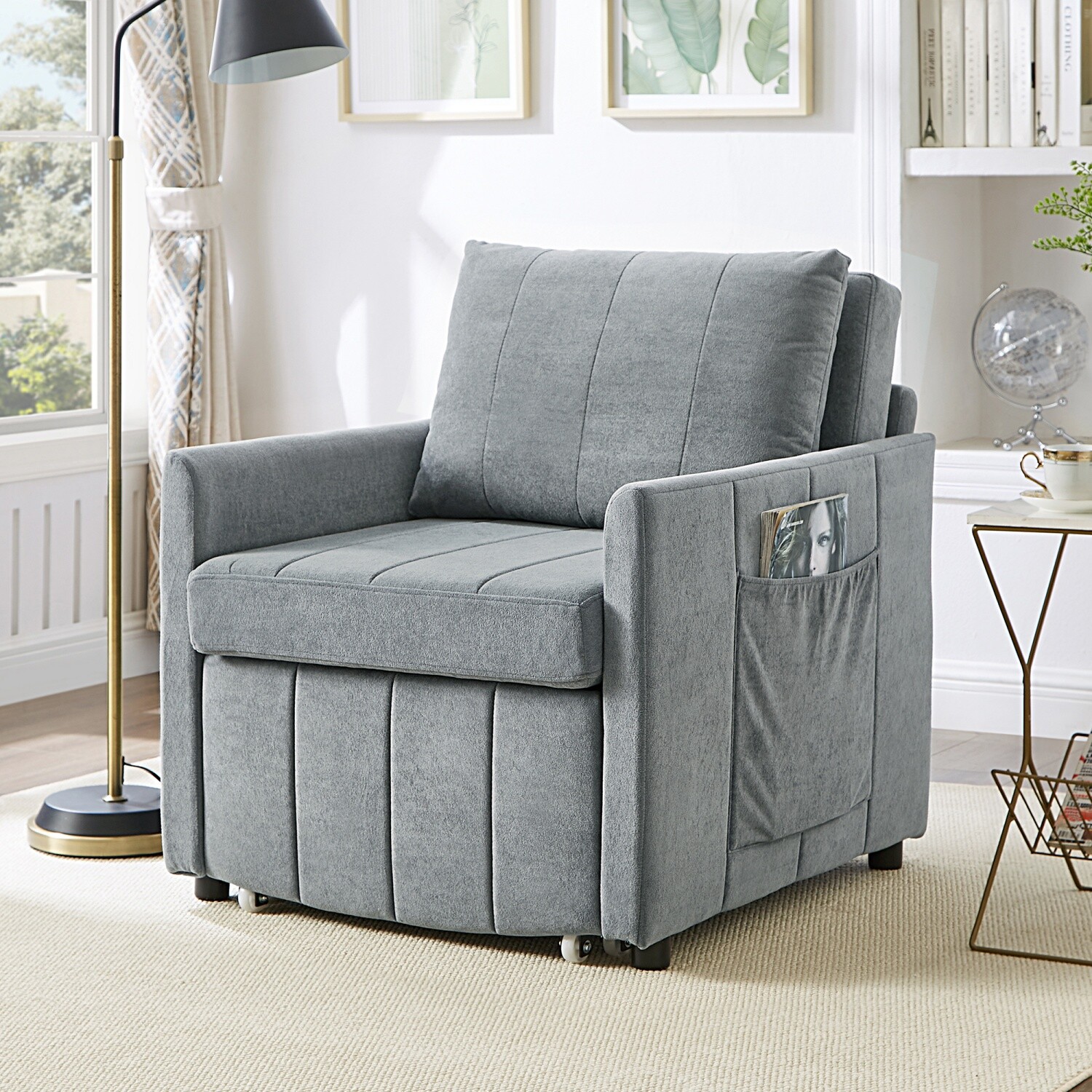 Convertible Sleeper Sofa Bed Single Sofa Bed Folding Sofa Bed w/ Pull Out Bed
