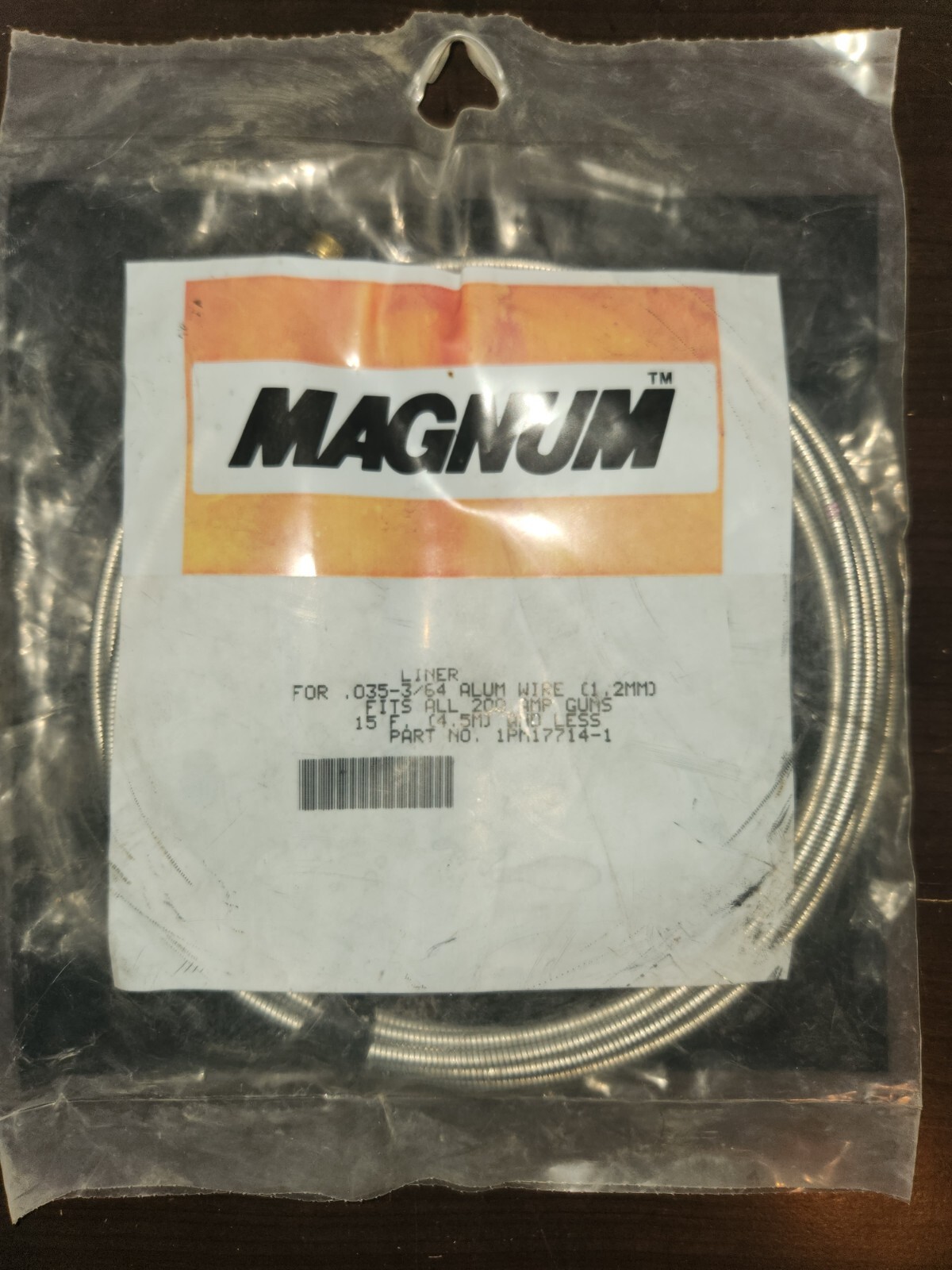 Lincoln Electric 1PM17714-1 Liner For .035-3/64 Alum Wire, ALL 200 AMP Guns, Qty