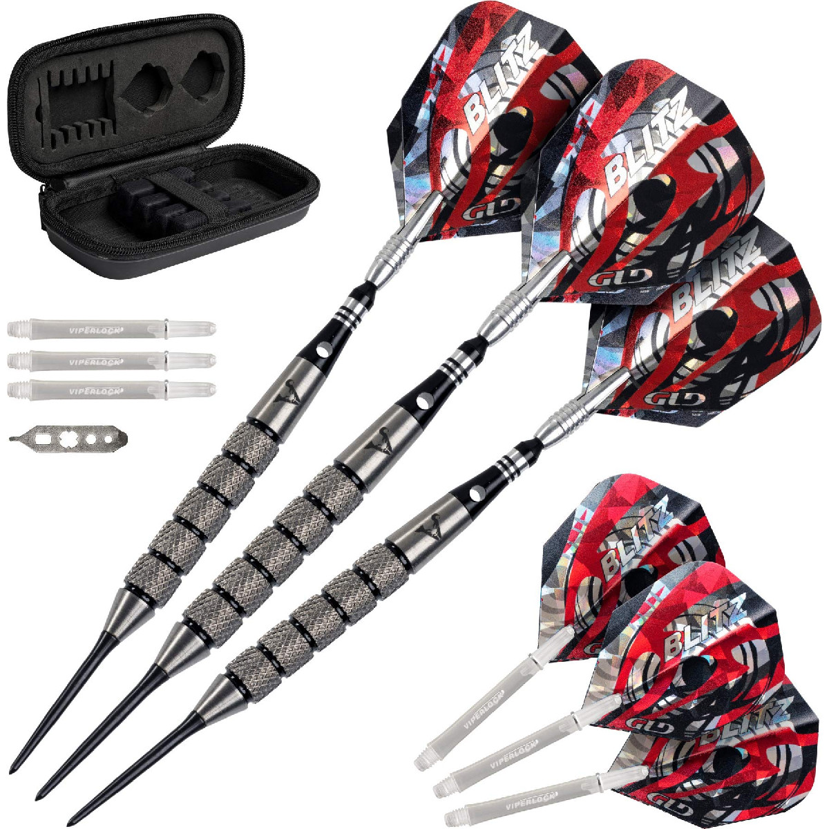 Viper By Gld Products Viper Blitz 95 Tungsten Steel Tip Dart Set Storage/Travel