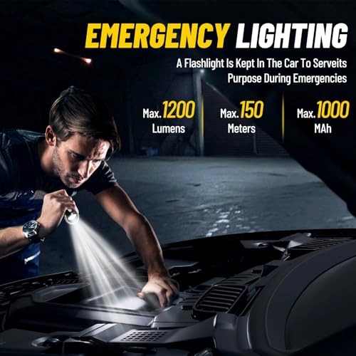1200LM Super Bright Mini Led Flashlights USB Rechargeable Small Black
