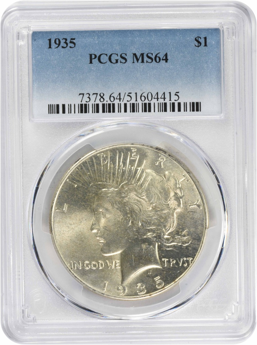 1935 Peace Silver Dollar MS64 PCGS