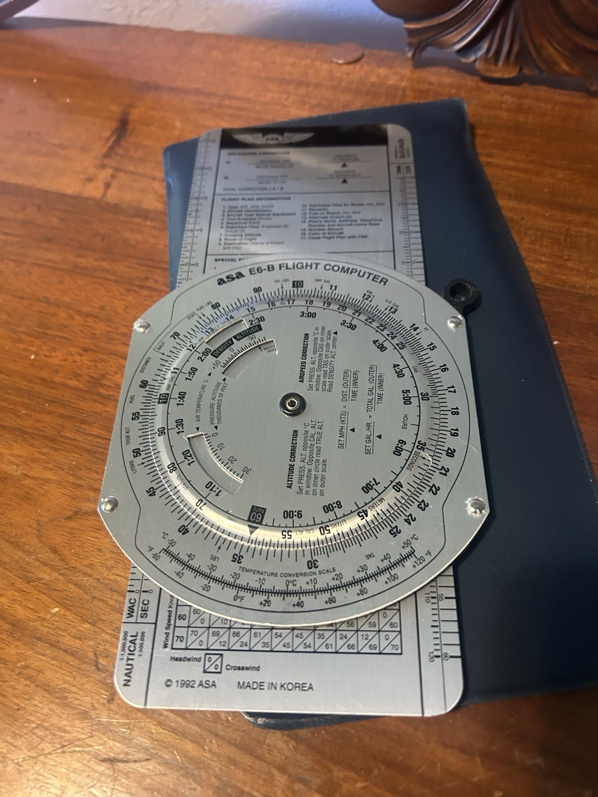 ASA E6-B Flight Computer Calculator With Case, Manual